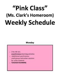 Clark Student Schedule || Horario del estudiante