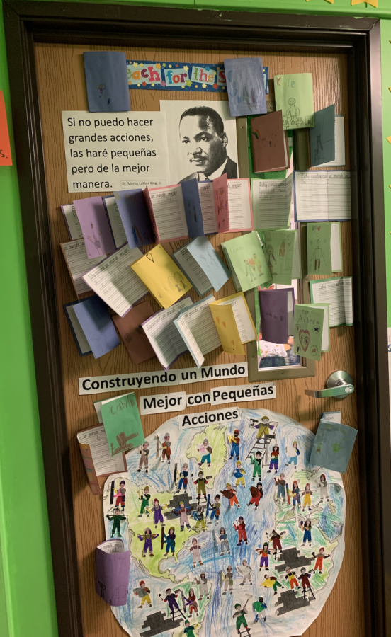 Decorated door inspired by Martin Luther King Jr.