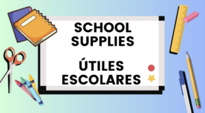 School supplies banner